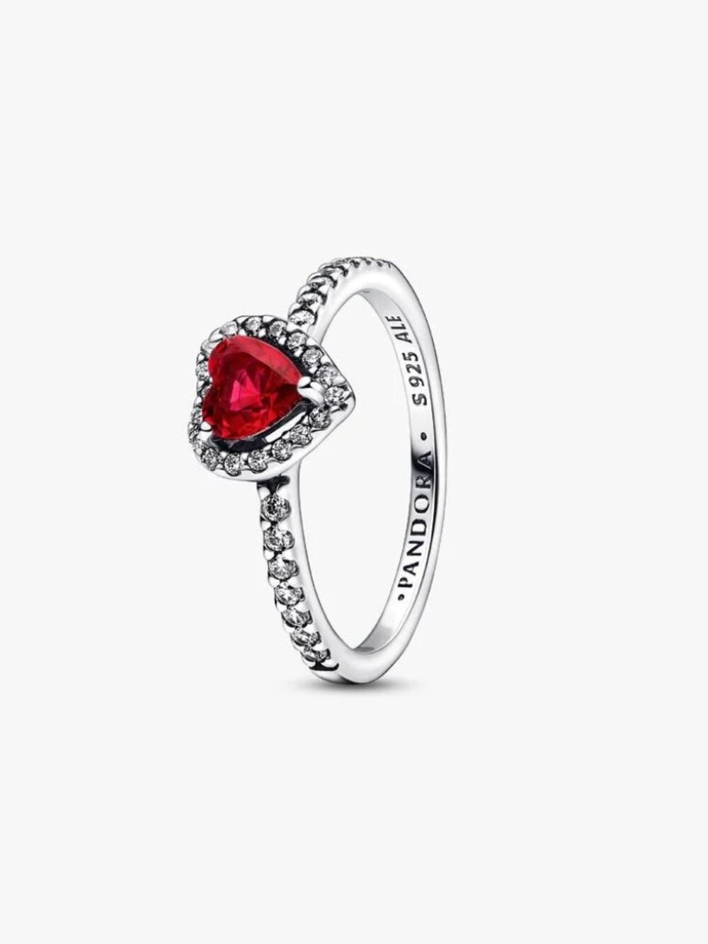 Pandora Elevated Red Heart Ring
